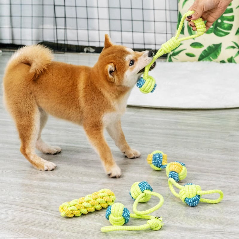 Langlebiges Hundespielzeug aus geflochtener Baumwolle, ideal für große Hunde.