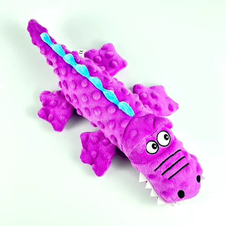 Robuster Krokodil Plüsch für Hunde, Quietsch Kauspielzeug fördert Zahnpflege bei starken Kauern.