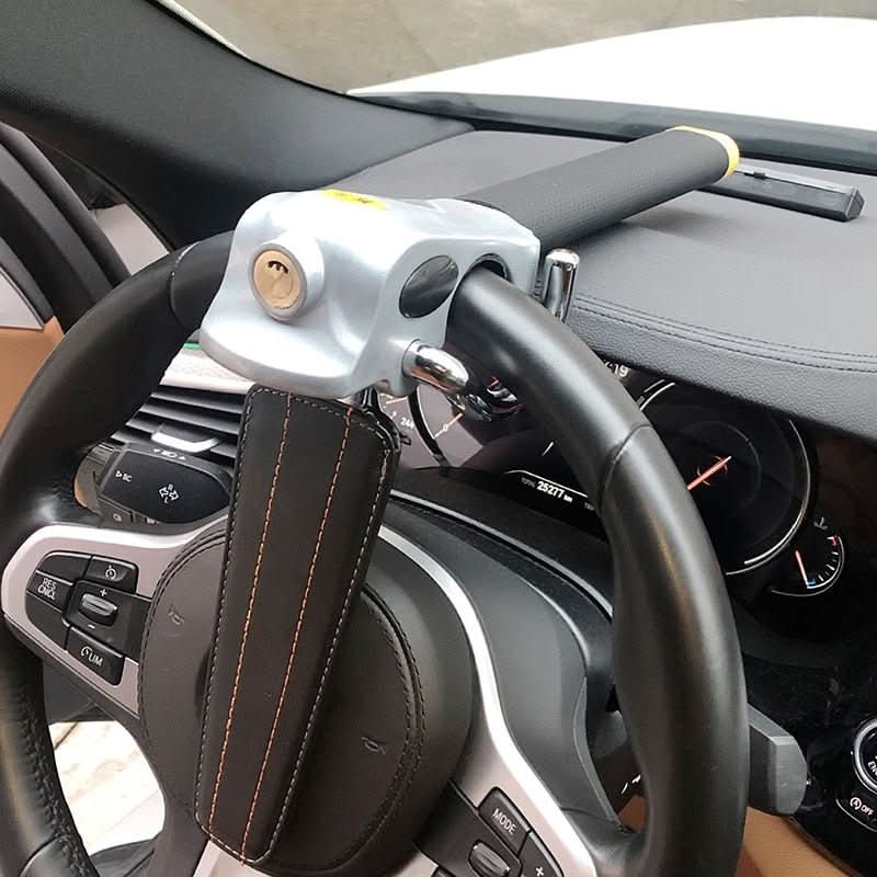 Einfach zu montierendes Lenkradschloss mit Alarm zum Schutz Ihres Autos vor Diebstahl.