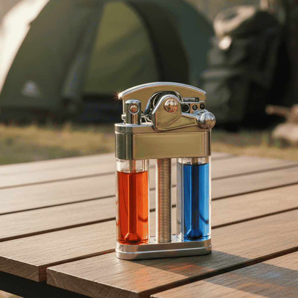 Robustes Mehrstoff-Outdoorfeuerzeug für Camping & Wandern. Ideal für Survival-Abenteuer.