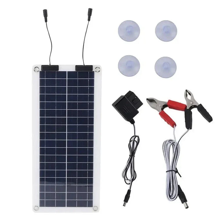 Kompaktes 100W Solarladegerät entfaltet, bereit zur schnellen Energieerzeugung im Freien.