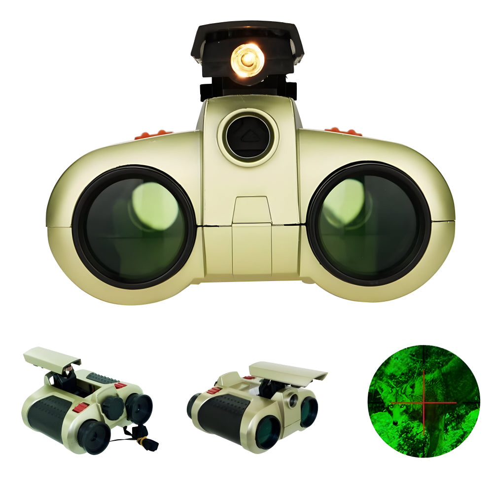 Nahaufnahme des Kinder Nachtsichtfernglases mit 4x30 Optik, bereit für spannende Entdeckungen in der Dunkelheit.