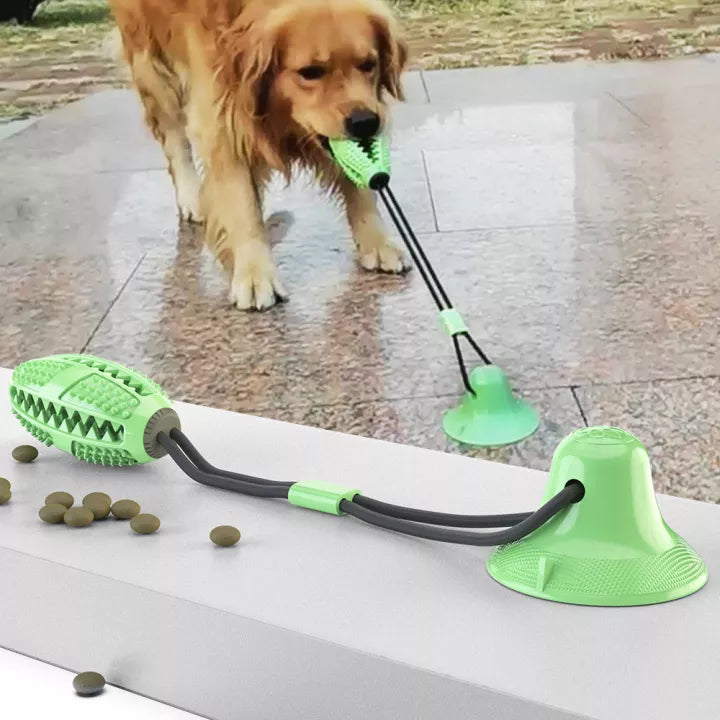 Interaktives Gummispielzeug Zerrtau für Hunde, perfekt für Zerrspiele und als robustes Kauspielzeug.