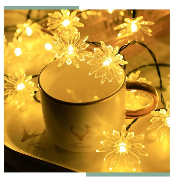 Romantische Pfirsichblüten-Lichterkette (solarbetrieben) für gemütliche Abende im Garten.