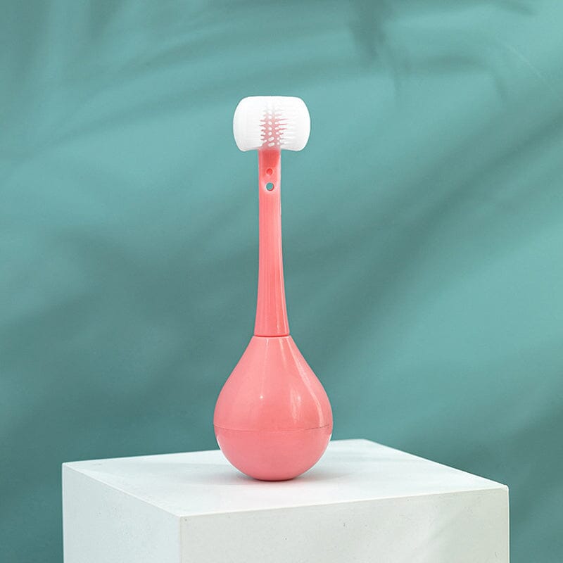 Kinderzahnbürste rosa, mit speziellem 360° Design für einfache und gründliche Zahnpflege.