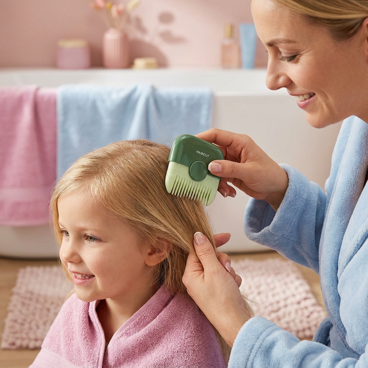 Sanfter Haarkamm für Kinder, stressfrei und sicher. Perfekt für das Styling von Kinderhaar.