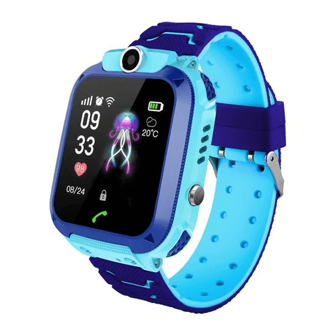 Blaue Kinder Smartwatch, GPS Tracker für präzise Standortverfolgung, sichere Kommunikation für Kinder und Eltern.
