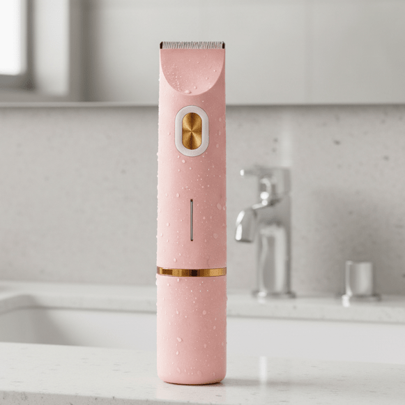 Rosa/lila Damen Elektrorasierer für sanfte, kabellose Haarentfernung. Effizient für glatte Haut am Körper.