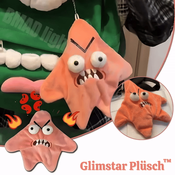 Rosa Plüsch Nachtlicht für Kinder, leuchtet & tanzt. Sensorisches Kuscheltier mit Tippfunktion, USB-aufladbar.