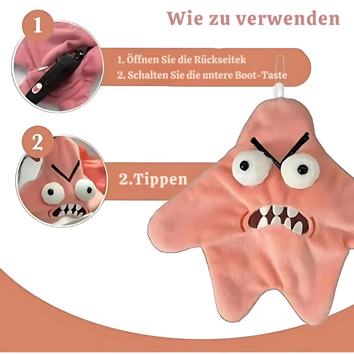 Interaktives Plüsch Nachtlicht für Kinder mit Tippfunktion. Rosa Kuscheltier leuchtet & tanzt, tolles Geschenk.