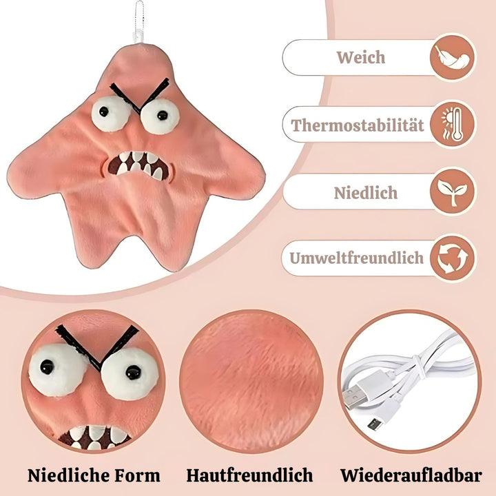 Sensorisches Rosa Plüsch Nachtlicht für ruhige Nächte. Leuchtet auf Tippen, USB-aufladbar, spendet warmes Licht.