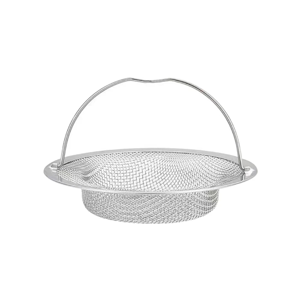 Silbernes Edelstahl Abflusssieb als Haarfänger und Filter für Dusche, Badewanne & Küchenspüle.