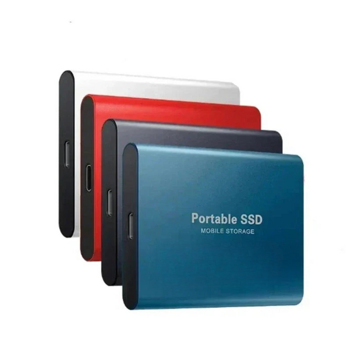 Rote externe SSD USB 3.1 Type-C, schnell & kompakt für Windows, macOS und Android. Bis 2TB Datenspeicher.