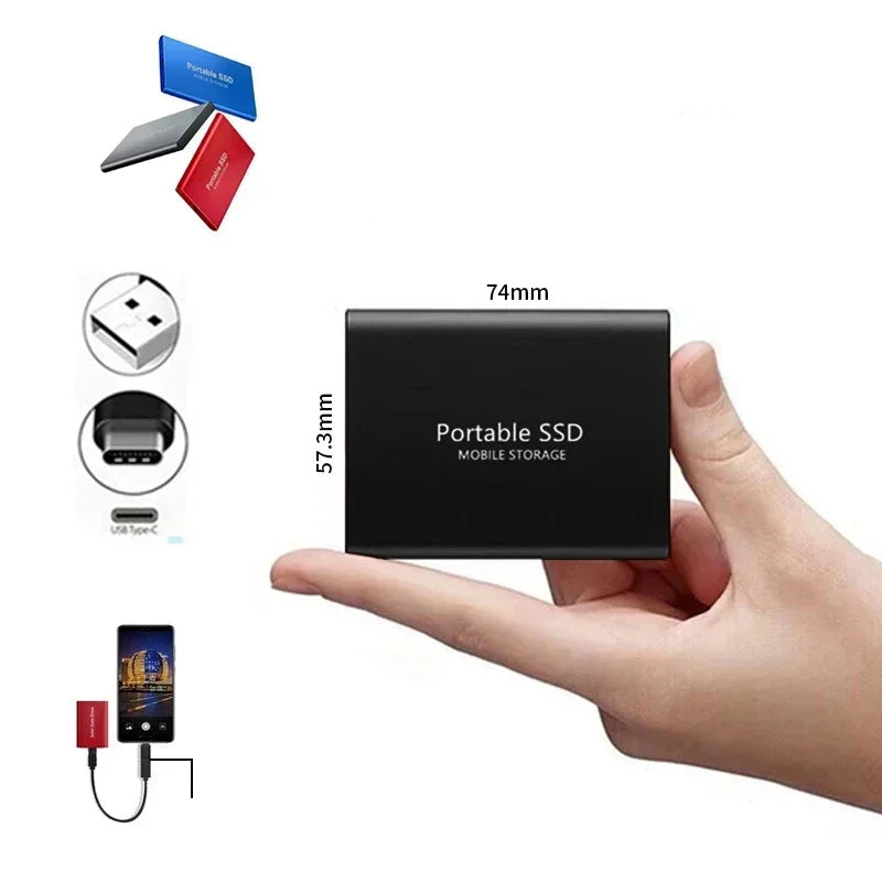 Kompakte, stoßfeste externe SSD (1TB) in Schwarz mit USB 3.1 Type-C für mobilen High-Speed Speicher.