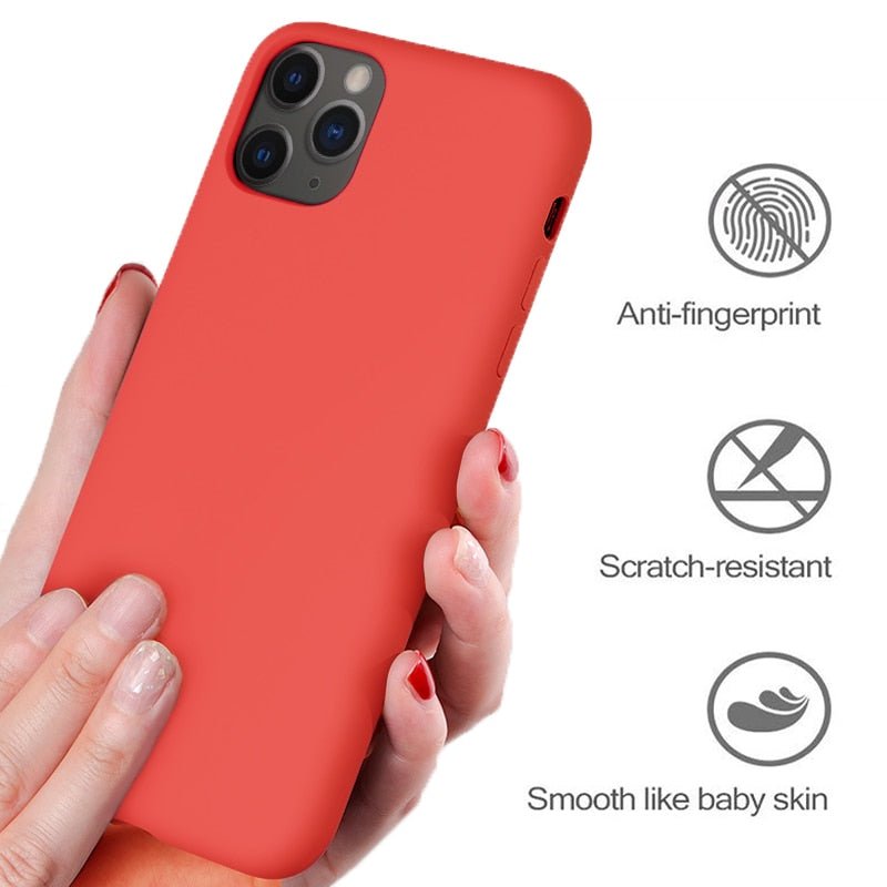Rote Silikonhülle für iPhone. Stoßfest, kratzfest & schlank. Perfekter Schutz für Ihr Smartphone.