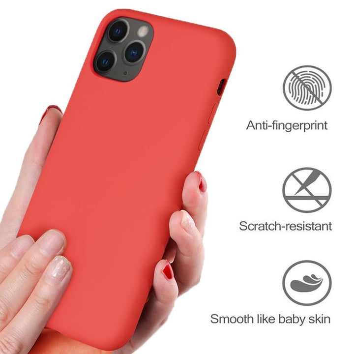 Rote Silikonhülle für iPhone. Stoßfest, kratzfest & schlank. Perfekter Schutz für Ihr Smartphone.