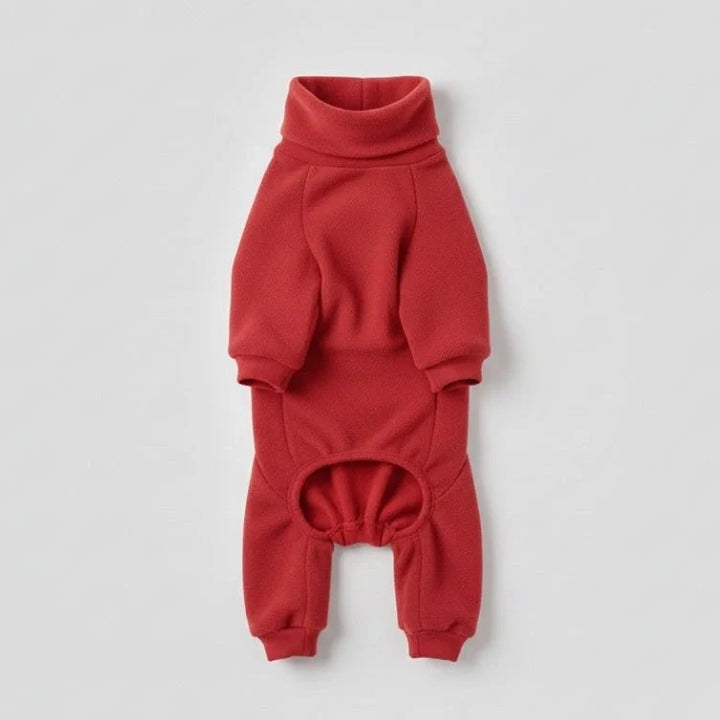 Bequemer Winter-Hundepyjama, graublau, für große Hunde, hält warm & bietet hohen Tragekomfort.