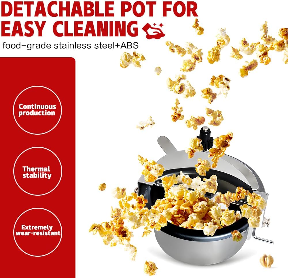 Roter elektrischer Popcornmaker mit Timer. Ideales Partyzubehör für Geburtstage & Events.