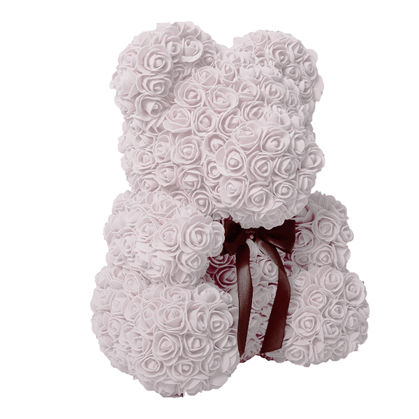 Luxuriöser Rosenbär aus haltbaren, künstlichen Rosen. Perfektes, ewiges Geschenk für Geburtstage & Jubiläen.