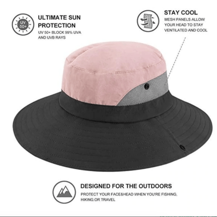 Oranger breiter Krempen Sommerhut, faltbar, UV-Schutz, atmungsaktiv. Unisex für jede Outdoor-Tour.