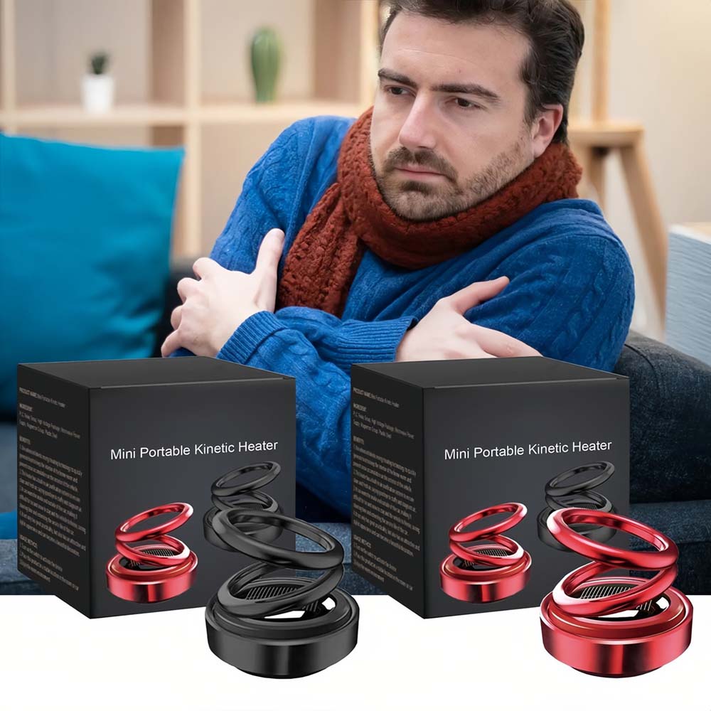 Rotes tragbares Schnellheizgerät für Auto & Zuhause. Kompakter Heizlüfter für schnelle Wärme im Winter.