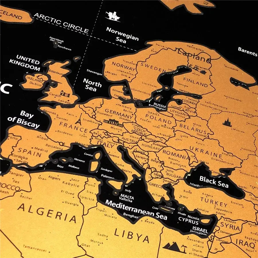 Detailansicht der Rubbel Weltkarte: Zeigt Kontinente & Länder zum Freirubbeln, ideal für Geographie-Fans & Reiseplanung.