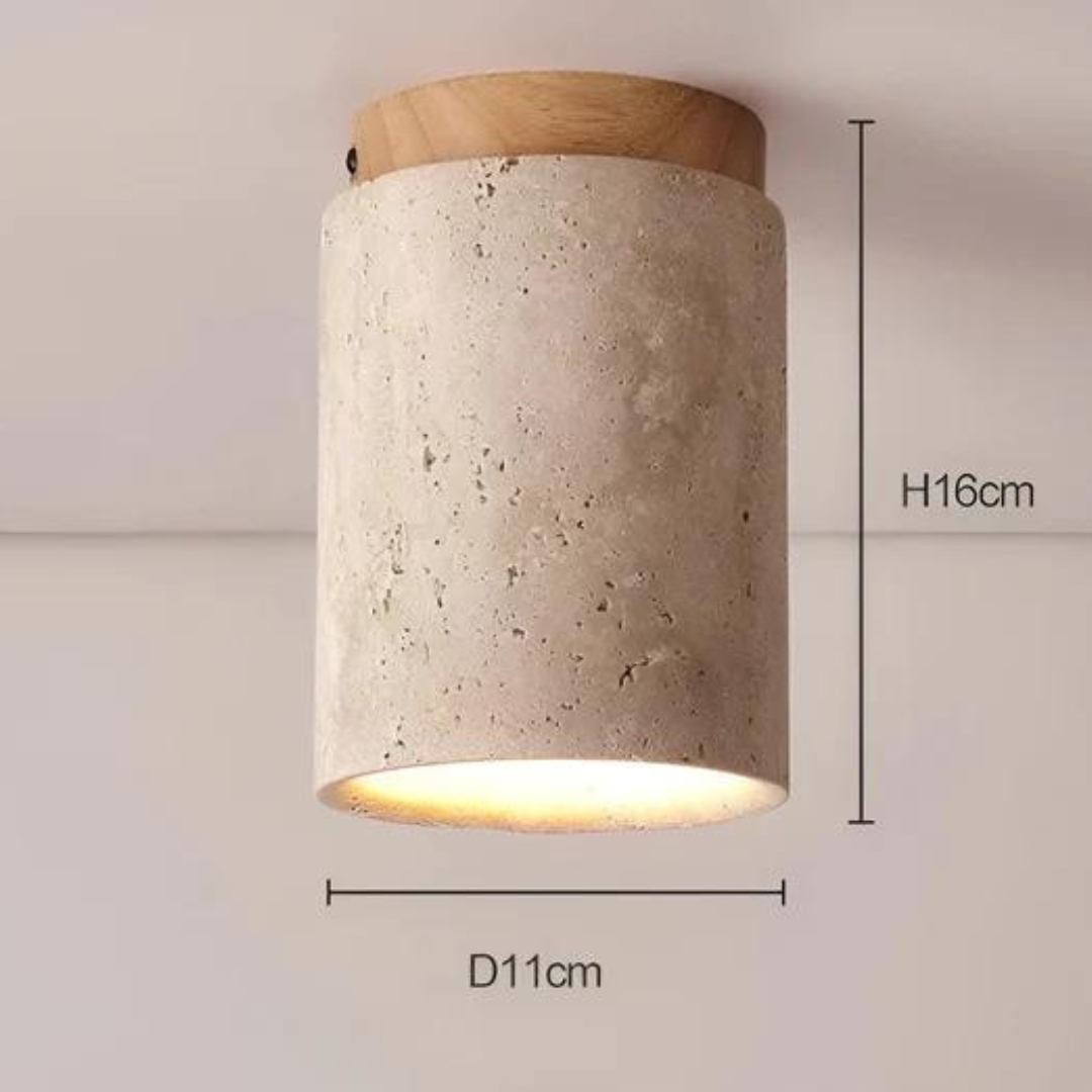 Große runde Deckenlampe im japanischen Stil. Helle LED-Innenleuchte für Flur und Essbereich.