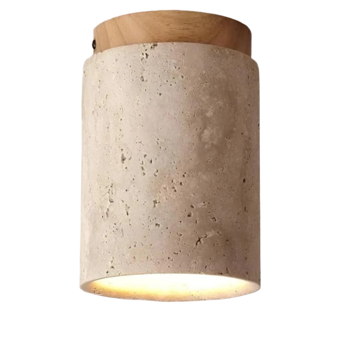 Elegante runde japanische Deckenlampe mit Naturmaterialien. LED-Beleuchtung für Schlafzimmer und Flur.