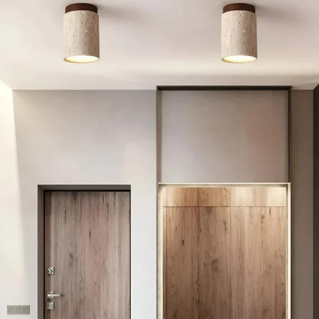 Minimalistische runde LED-Deckenleuchte im Japan-Stil. Schafft Zen-Ambiente in Wohnzimmer und Büro.