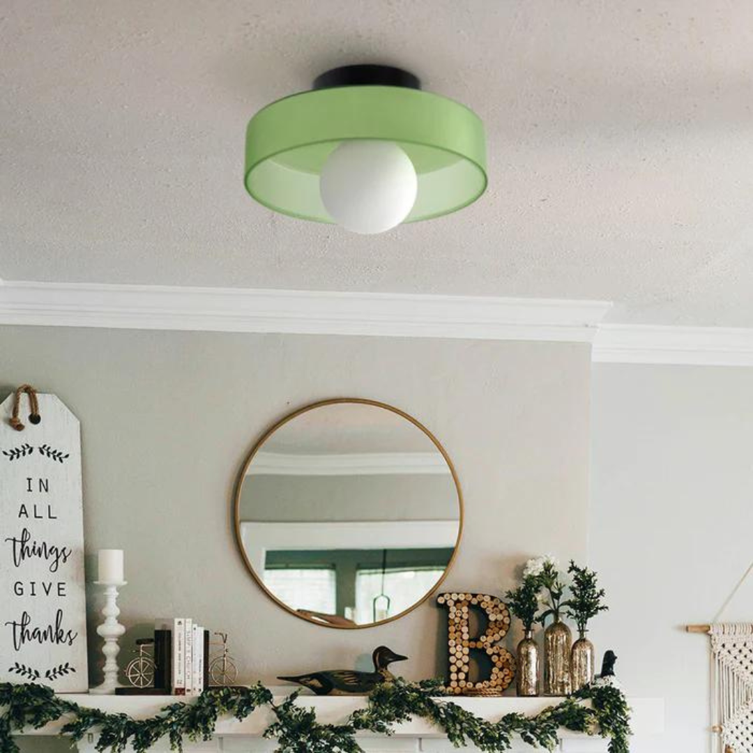 Klare runde Glas-Deckenleuchte, modernes Design passend für jede Inneneinrichtung.