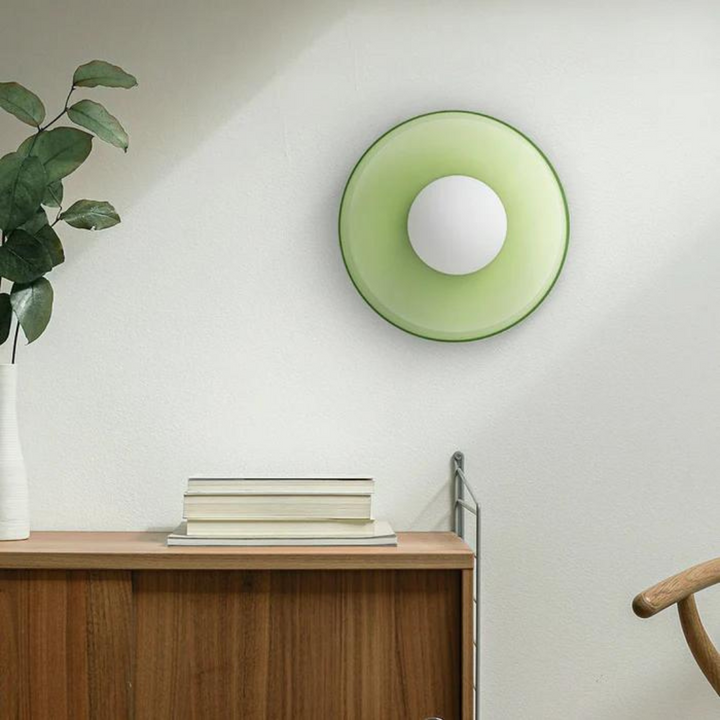 Runde Glaslampe für die Decke, modernes Design für Flur und Esszimmer.