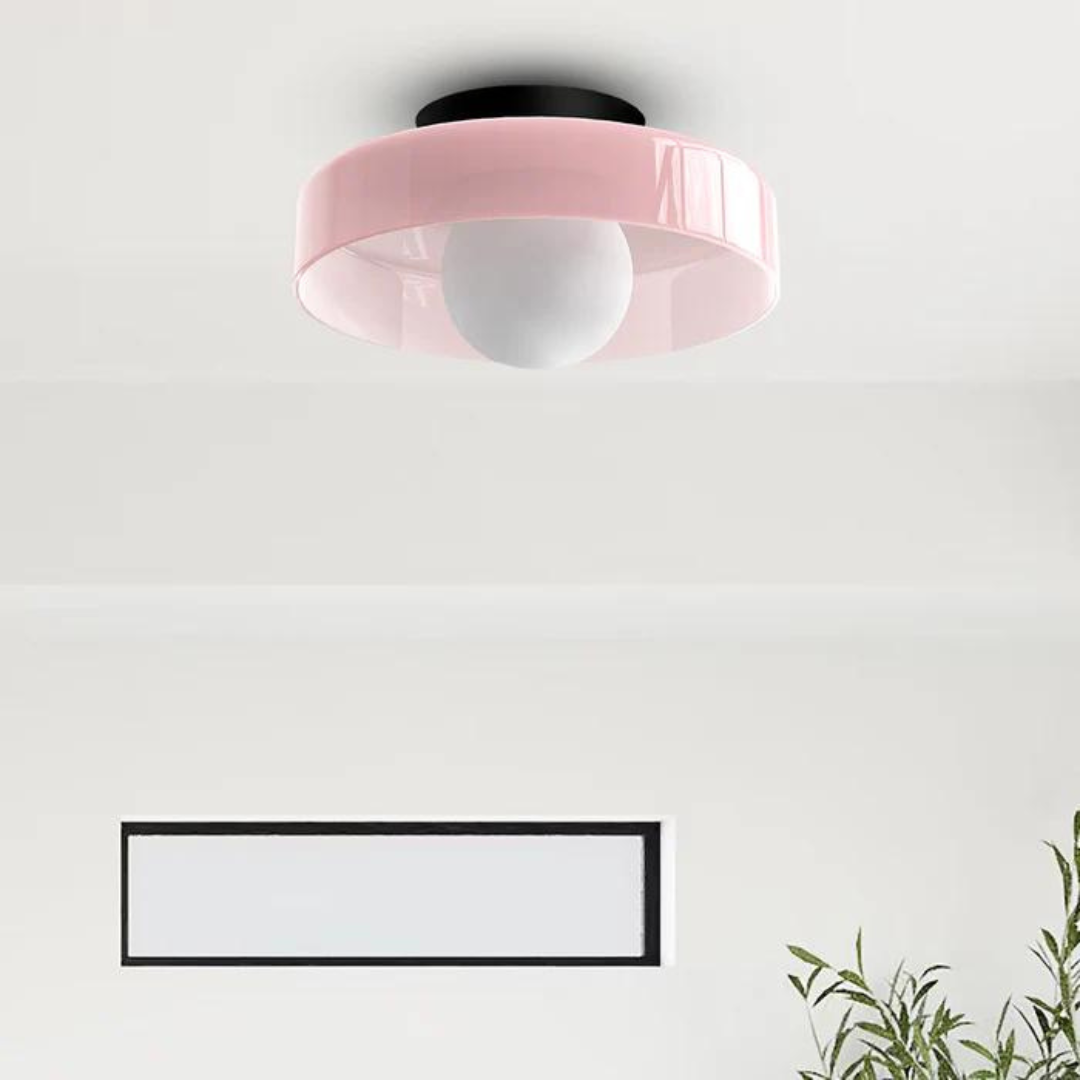 Runde Deckenleuchte modern, Glas und schlichtes Design für maximale Eleganz.