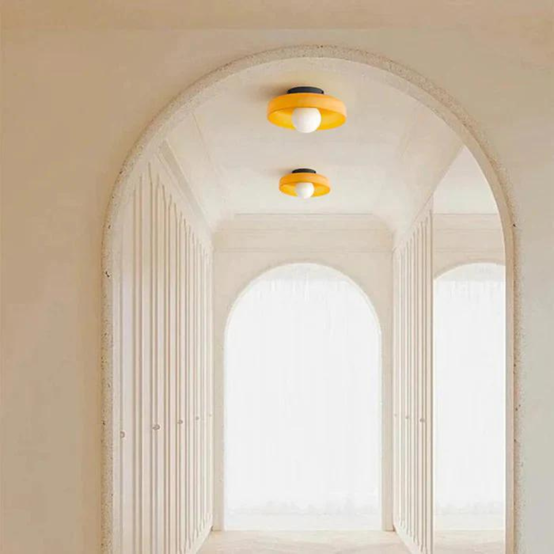 Runde Deckenlampe modern, aus hochwertigem Glas für Wohnzimmer & Küche.