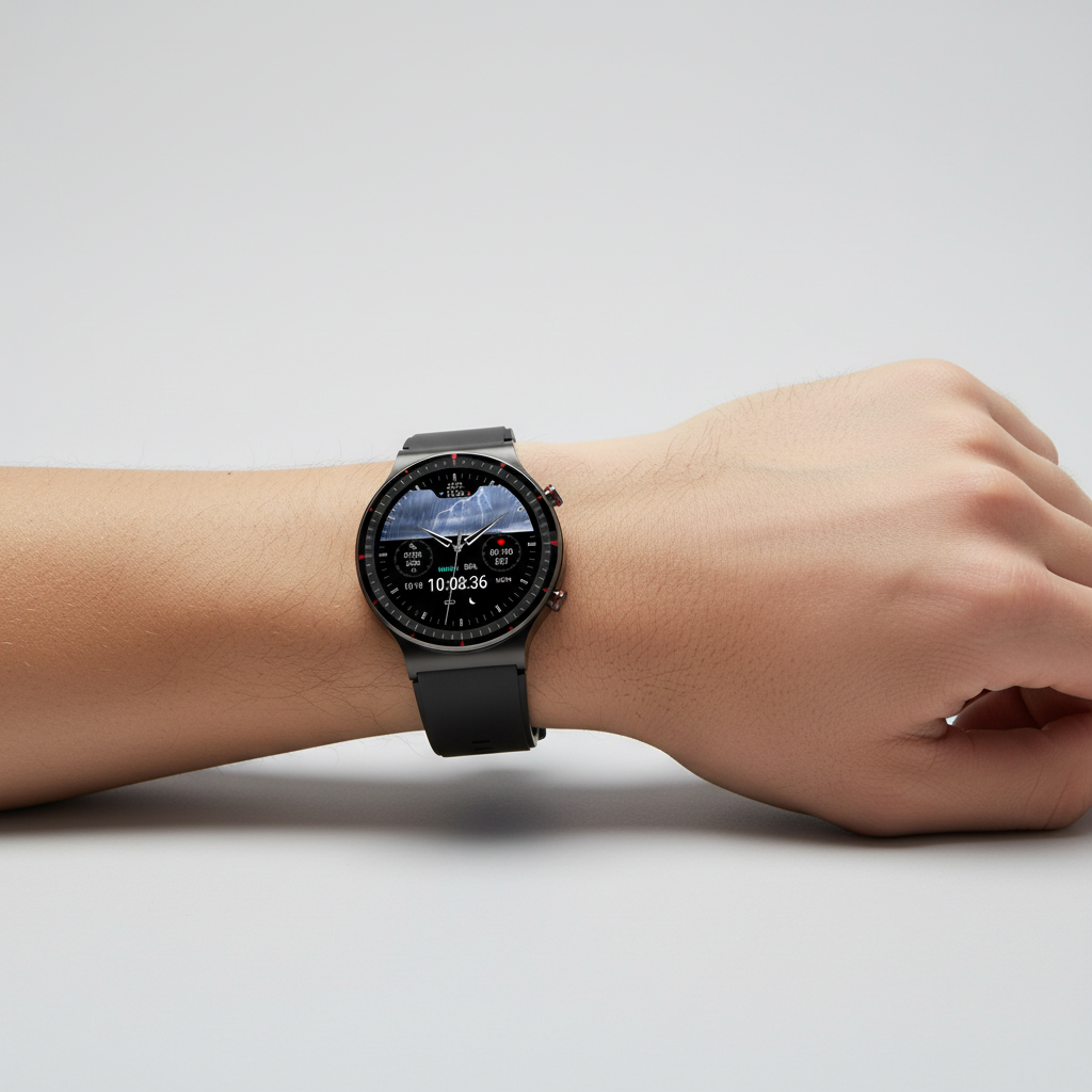 VitalWatch: Smarte Gesundheitsuhr mit Herzfrequenz, Blutsauerstoff & EKG-Funktion.