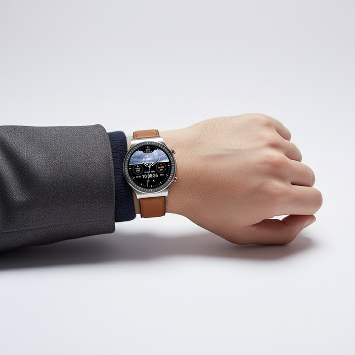 Alltag mit der VitalWatch: Digitale Armbanduhr für umfassende Gesundheits- & Schlafüberwachung.