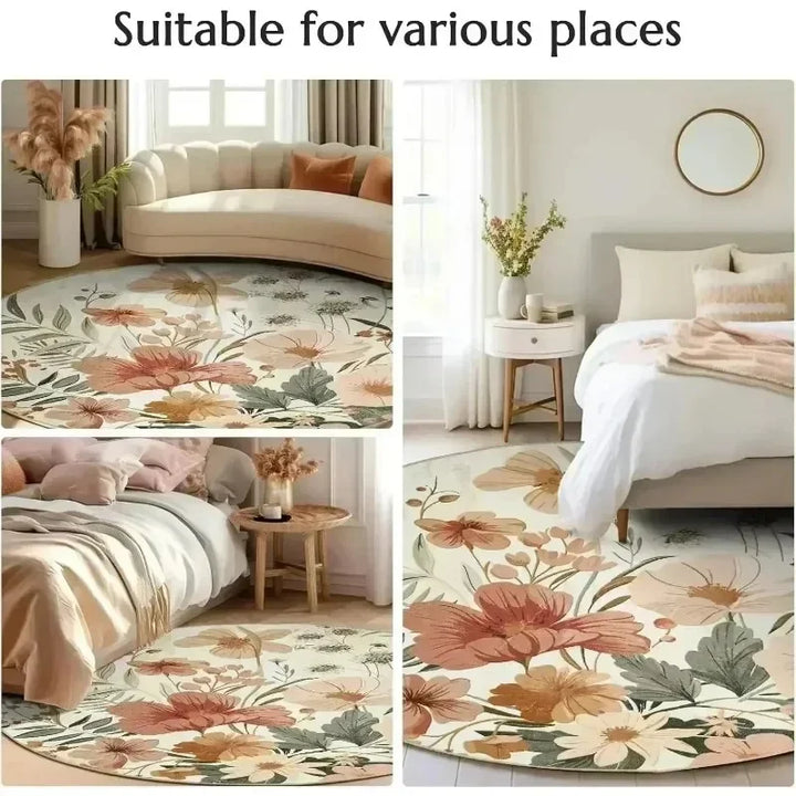 Detailansicht: Rutschfester runder Weihnachtsbaum-Teppich aus weichem Flanell. Perfekte weihnachtliche Wohnzimmer-Deko.