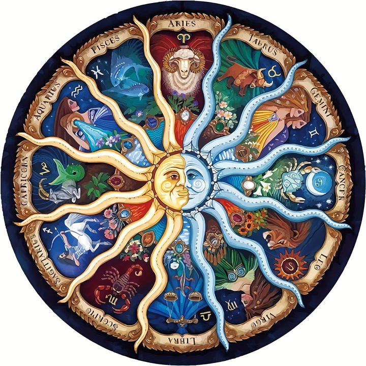 Rundes 1000-Teile Sternzeichen-Puzzle für Erwachsene, ideal für Astrologie-Fans und Puzzle-Liebhaber.