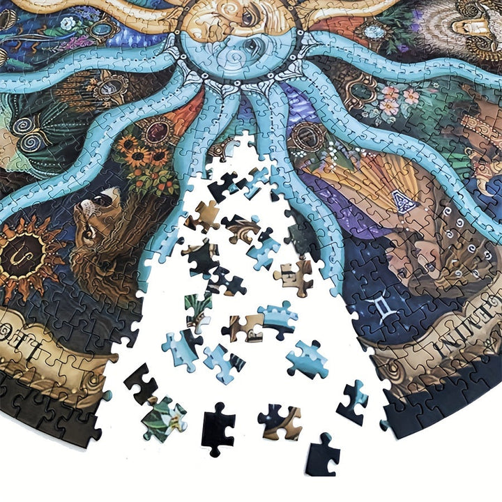 Entspannendes 1000-Teile Sternzeichen-Rundpuzzle für Erwachsene, ein tolles Hobby und Geschenkidee.