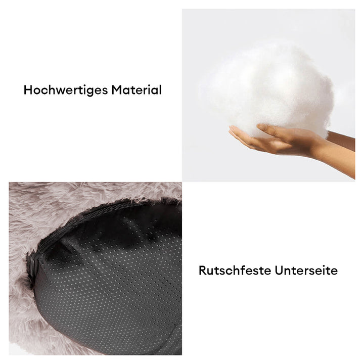 Hochwertiges, rundes Hundebett mit erhöhtem Rand. Weicher, waschbarer Schlafplatz für Ihr Haustier.