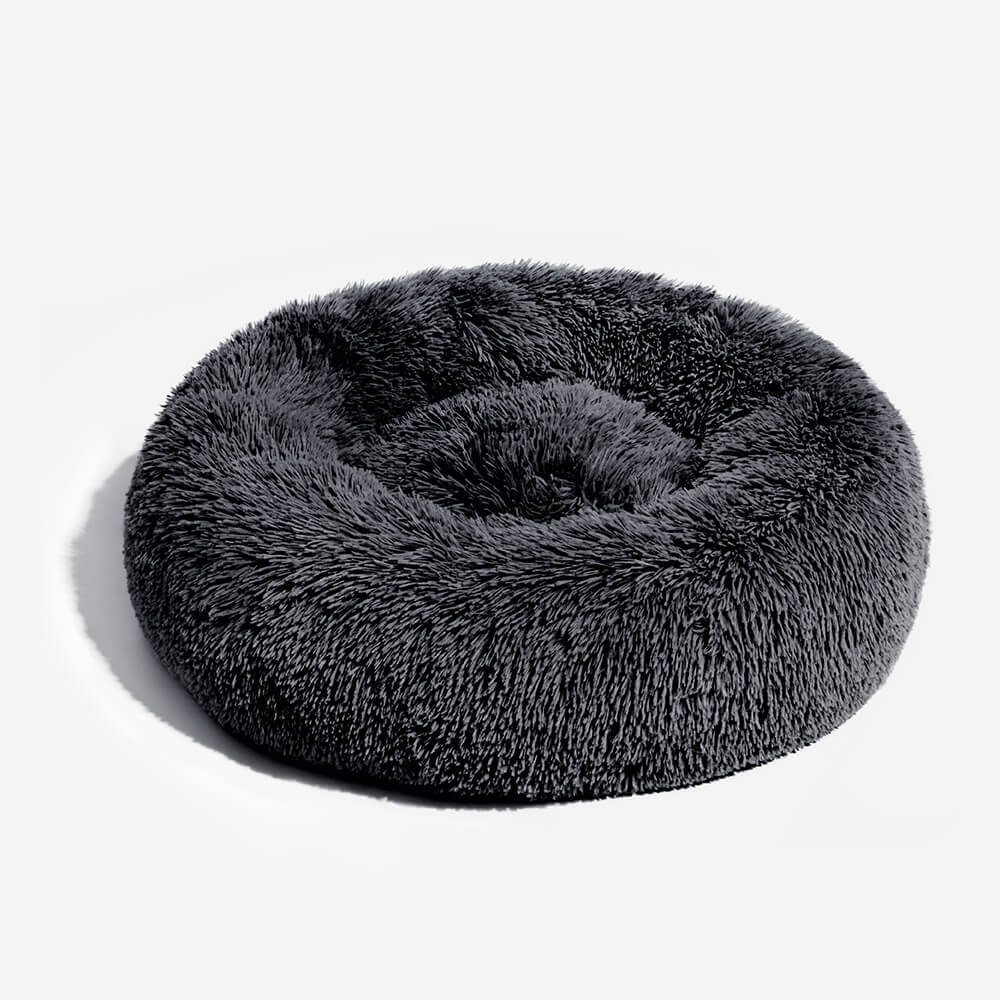 Rundes, komfortables Hundebett, weich & wärmend. Flauschiges Tierbett für erholsamen Schlaf.