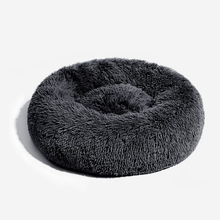Rundes, komfortables Hundebett, weich & wärmend. Flauschiges Tierbett für erholsamen Schlaf.