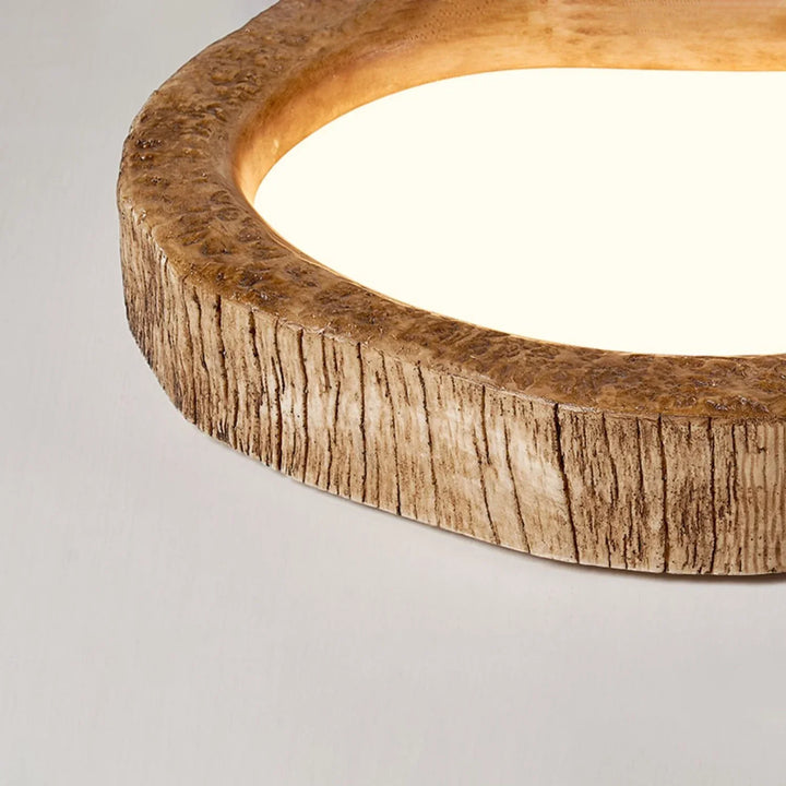 Rustikale LED-Deckenleuchte Auralog in Holzoptik. Ideal für Wohnzimmer, Schlafzimmer & energieeffiziente Beleuchtung.