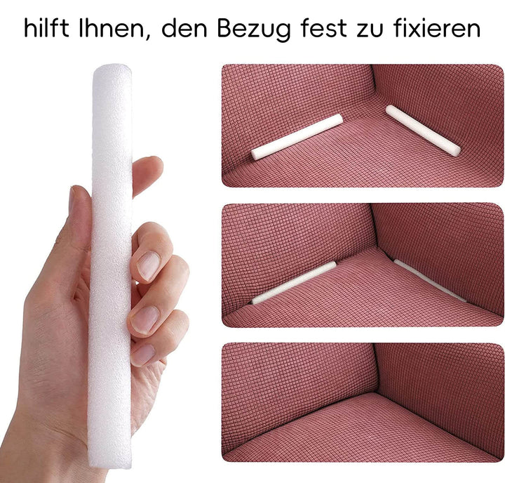 Möbelzubehör für ein ordentliches Zuhause: Rutschfeste Schaumstoffstäbe halten Sofabezüge perfekt in Form.