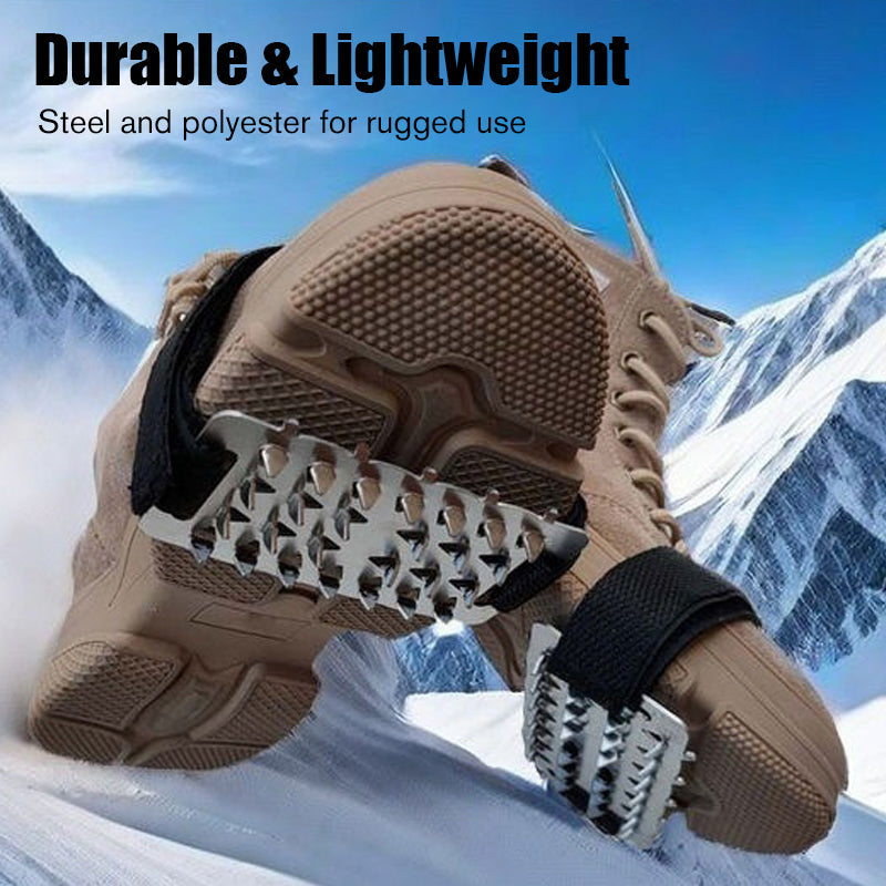 Hoher Grip: Flexible Schuhspikes bieten stabilen Halt auf rutschigem Eis und Matsch.