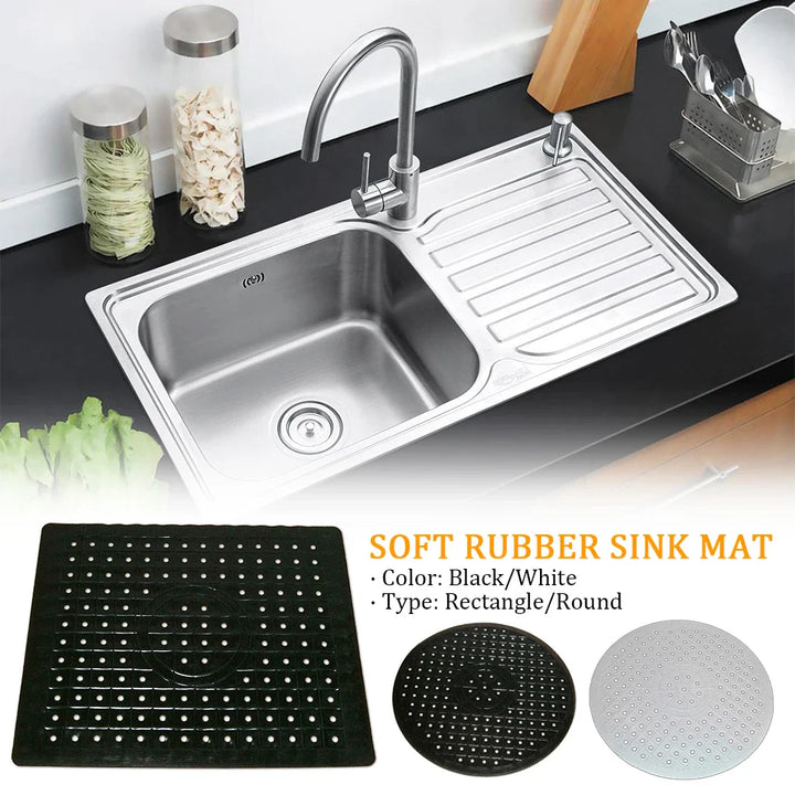 Detailansicht der rutschfesten Gitterstruktur der Spülbeckenmatte aus Silikon; ideal zum Abtropfen von Geschirr.