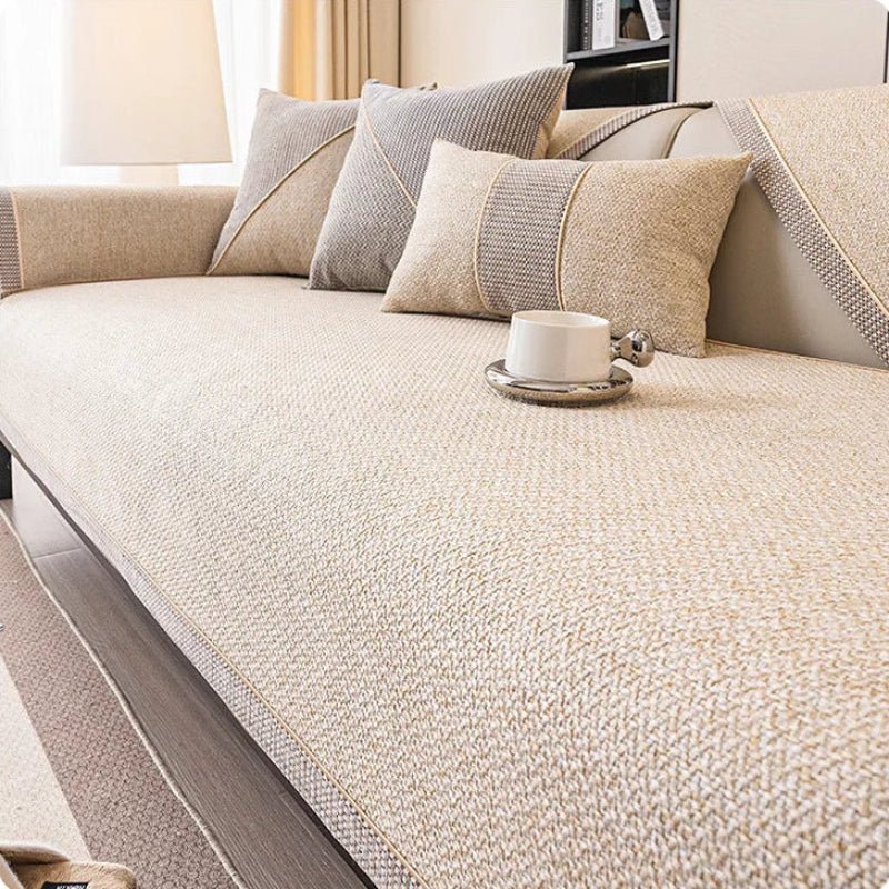 Langlebiger, rutschfester Baumwoll-Leinen Sofaüberwurf, idealer Schutz und Wohnaccessoire für Ihr Zuhause.