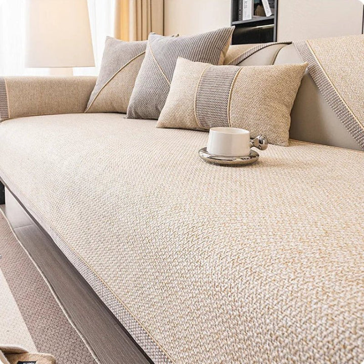 Langlebiger, rutschfester Baumwoll-Leinen Sofaüberwurf, idealer Schutz und Wohnaccessoire für Ihr Zuhause.
