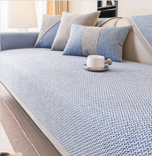 Modernes, langlebiges Wohnaccessoire: Baumwoll-Leinen Sofaüberwurf, rutschfest und leicht zu reinigen.