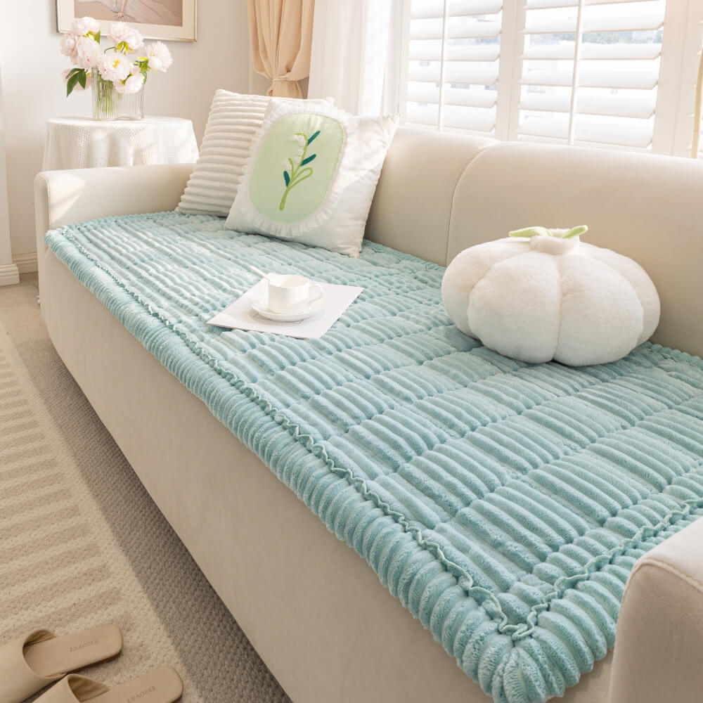Multifunktionale Schutzmatte aus Flanell, rutschfest, für Sofa, Sessel oder Haustierbett.