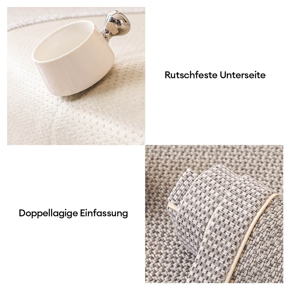 Atmungsaktiver Sofabezug mit Leinen-Haptik, rutschfest; idealer Schutz fürs Wohnzimmer-Sofa.
